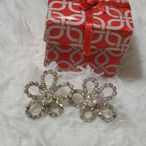 Rhinestone Flower Earrings